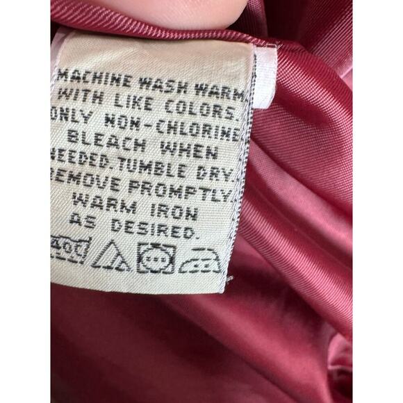 Eddie Bauer Womens Long Quilted Maroon Chore Jacket Brown Collar Utility Small - Picture 11 of 11